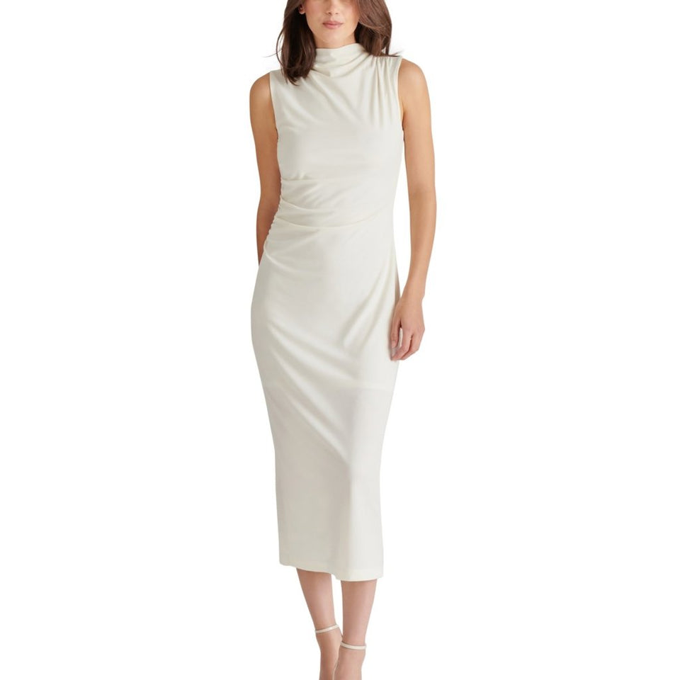 Steve Madden Womens Marshmallow Mo Mock Neck MIDI Dress