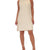 Robbie Bee Women's Cream Back-Tie Mock Neck Textured Shift Dress
