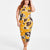 Nina Parker Women's Mustard Flower Print Mesh Midi Dress