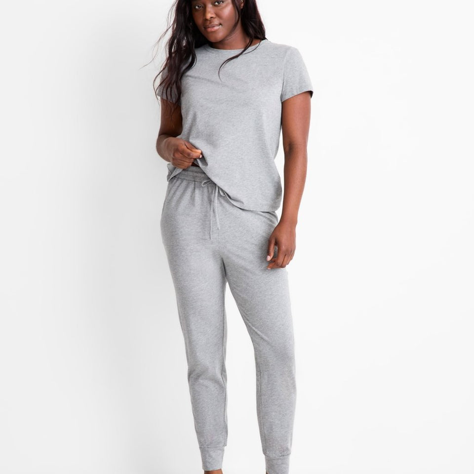 State Of Day Women's Grey Rest Jogger Pajama Pants