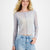 Self Esteem Women's Baby Blue Boat-Neck Mesh Blouse
