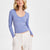 Planet Heart Women's Dusty Blue V-Neck Seamless Long-Sleeve Blouse