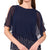 Msk Women's Navy Embellished Cold-Shoulder Blouse