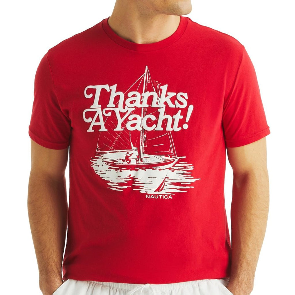 Nautica Men's Red Yacht Graphic T-Shirt
