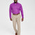 Tayion Collection Men's Dark Purple Gold Slim-Fit Solid Dress Shirt