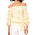 Vince Camuto Women's Yellow Off-Shoulder Bubble Tie-Front Blouse