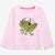 Epic Threads Girl's Pastel Pink Wild Frog Graphic Long-Sleeve Blouse