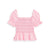 Polo Ralph Lauren Girl's Carmel Pink Smocked Cotton Jersey Peplum Blouse
