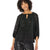Vince Camuto Women's Rich Black Raglan Sleeve Keyhole Blouse