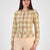 Tahari ASL Women's Beige Butter Peach Faux Button Blazer