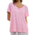 Roudelain Women's Purple Ribbed Henley T-Shirt