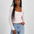 Planet Heart Women's Ballet Slipper Square-Neck Long-Sleeve Blouse