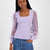 Madden Girl Women's Lavender Haze Square-Neck Rhinestone-Sleeve Blouse