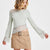 Planet Heart Women's Desert Sage Asymmetrical Lace-Inset Blouse
