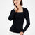 Anne Klein Women's Portrait Neckline Long Sleeve Blouse