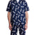 Paisley Grey Men's Navy Pineapple Print Slim Fit Camp Shirt