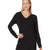 Eileen Fisher Women's Black Fine Stretch Jersey V-Neck Blouse