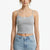 Self Esteem Women's Gray Ribbed Camisole Crop Top