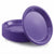 A stack of purple plastic party plates with a twisted rope border, shown on a clean white background.