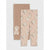 Two pairs of children's leggings laid flat on a light gray background. One pair is solid taupe-brown, and the other pair is light blush pink with an all-over teddy bear print.