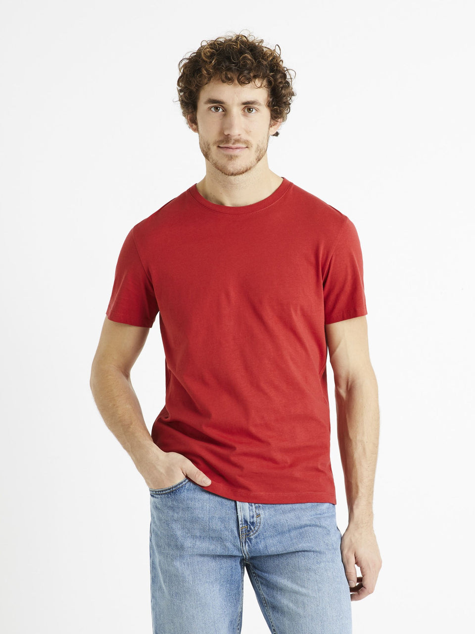 Celio Men's Burgundy Tebase T-Shirt | Celio In Lebanon