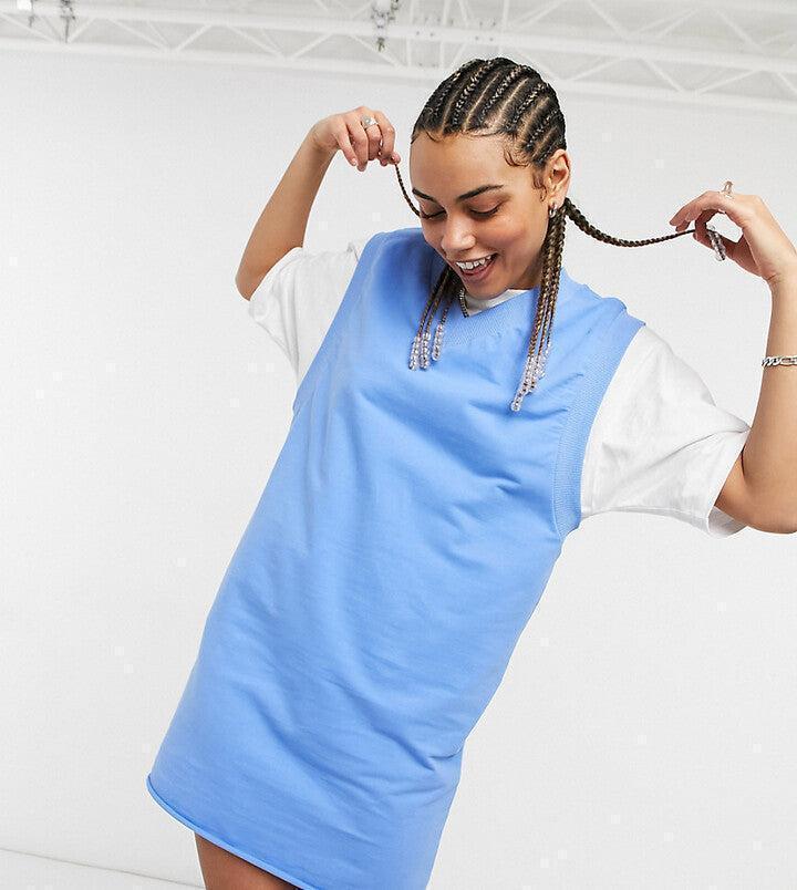 collusion mini dress Collusion Women's Blue Mini Tank Sweat Dress