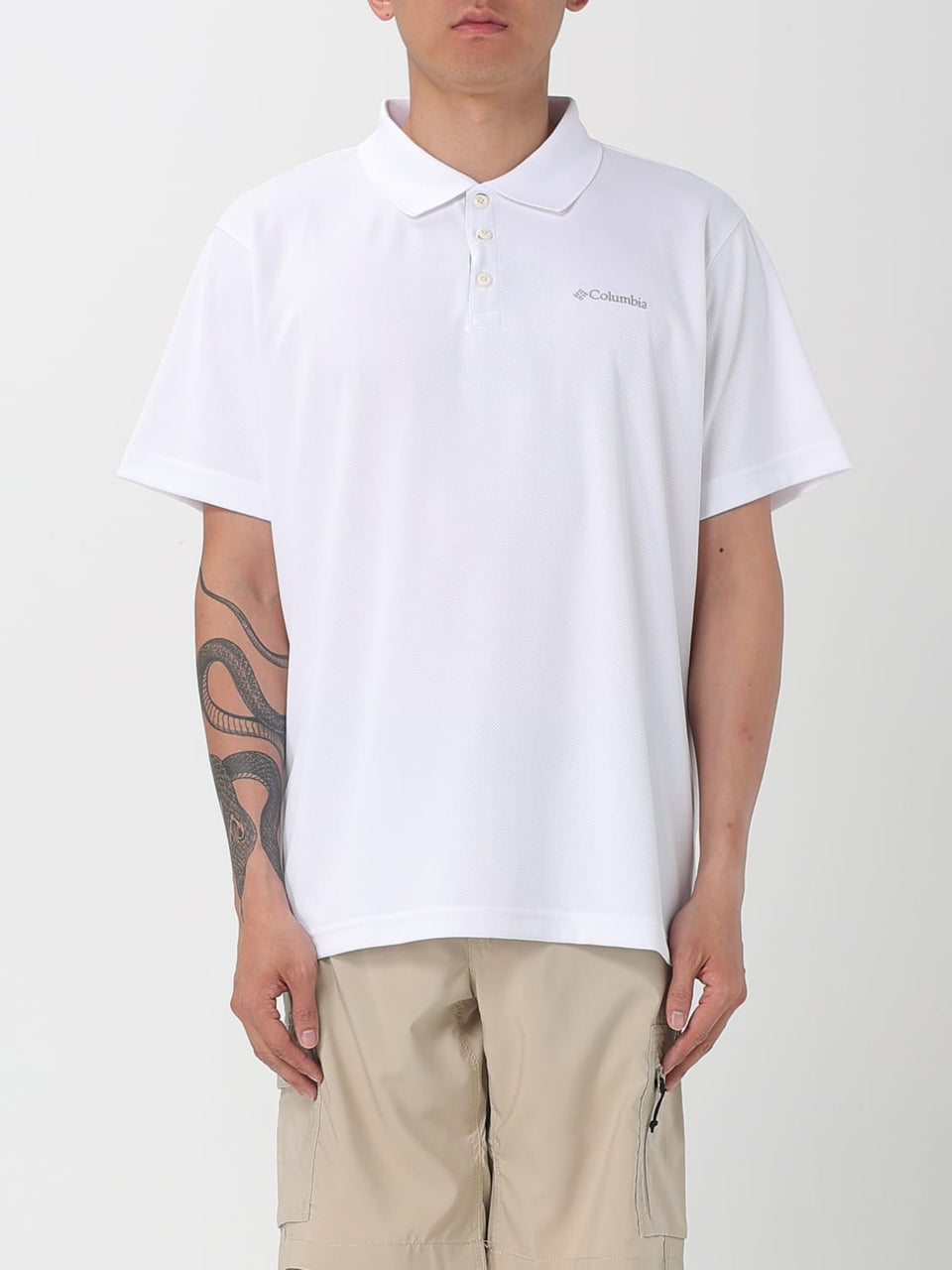 Columbia Men's Perfect White Carter Short Sleeve Performance Crest Polo T-Shirt| Columbiain Lebanon