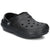 Black clog shoe on a white background
