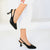 London Women's Black Patent Leather Slingback Pumps Heels