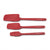 Three red silicone spatulas of different sizes arranged vertically on a plain white background, with the brand name 'RACHMELAY' printed in white on the handles.