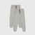 Two pairs of light gray heather jogger sweatpants with black drawstrings, displayed against a clean white background.