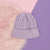 Sinsay Girl's Purple Ribbed Knit Pattern with a Wide Folded Cuff Beanie