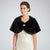 MSK Women's Black Elegant Faux Fur Bridal Shawl Cardigan