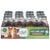 A 12-pack of Ball Easy Label Jars in a clear plastic tray package. The jars are made of clear glass with silver metal screw lids and feature a green and white paper label on the front.