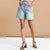 Sinsay Women's Light Blue High Rise Denim Shorts