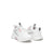 A pair of chunky white platform sneakers with light pink and silver accents, shown from a three-quarters angle on a white background.