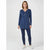 Roudelain Women's Navy White Stars Pattern Long-Sleeve Tunic Blouse