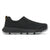 Green and black hiking shoe on a white background