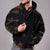 Sinsay Men's Black and Brownish Yellow Zip Up Hooded Jacket