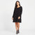 Kenneth Cole Women's Black Low Cowl Back Long-Sleeve Dress
