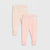 Sinsay Baby Girl's Light Pink and Peach Soft Ribbed Texture 2-Pack Footed Leggings