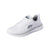 A white Skechers Flexmotion running shoe with a textured mesh upper, white laces, and a gray SKECHERS logo on the side, shown against a plain white background.