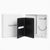 A black leather Calvin Klein wallet shown open in front of its white branded box, with the open packaging insert visible behind it on a clean white background.
