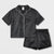 Art Class Girl's Black 2pc Satin Short Sleeve Button Up Pajama Set | Art Class In Lebanon