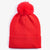 On 34th Women's Red Stitch Faux-Fur Pom Pom Beanie