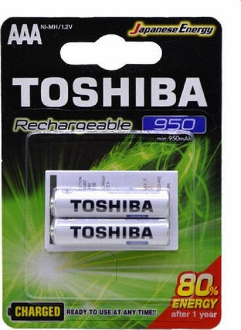 Toshiba Rechargeable Battery AAA 950mAh 2 Pack BP2