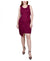 NY Collection Women Burgundy Ruched Faux-Wrap Sheath Dress | NY Collection in Lebanon