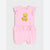A pink two-piece baby outfit featuring a ruffle-sleeve top with a Tweety Bird graphic and matching ruffle-hem romper pants with white daisy patterns, shown flat on a light gray background.