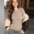 Sinsay Women's Greige Ribbed Crew Neck Blouse