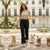 Sinsay Women's Black Flared Elastic Drawstring Waist Jogger Pants
